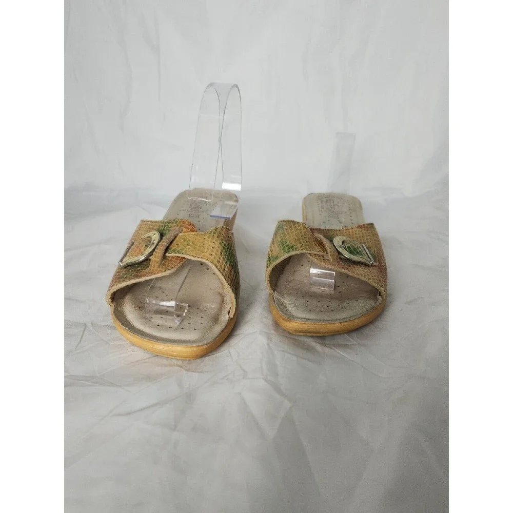 Fly Flot comfort Sandals 40 US 9 multicolor buckle  Leather Italian‎ Wedge Shoes